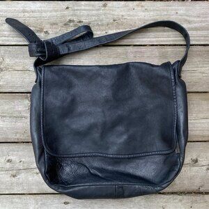 Vintage 90s M0851 Genuine Leather Handbag Purse Black